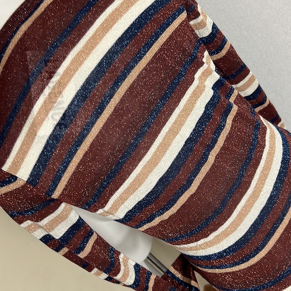 L’AGENCE women lurex’s striped cardigan brown multi dress size XS NWT - Picture 7 of 11